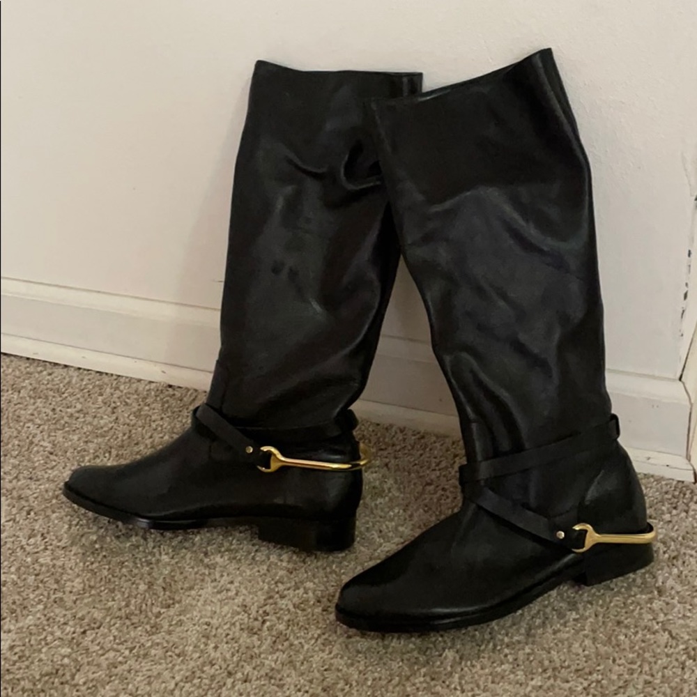 Ralph Lauren equestrian boots black leather